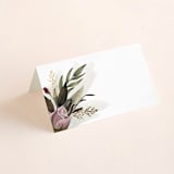"Roses & Greenery" - Place Cards in Aubergine by Susan Moyal - Blank front