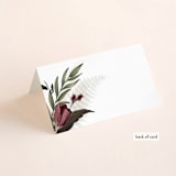 "Roses & Greenery" - Place Cards in Aubergine by Susan Moyal - Folded Back of Card