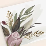 "Roses & Greenery" - Place Cards in Aubergine by Susan Moyal - Detail