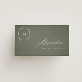"Minimal Circle" - Place Cards in Moss by Kelly Schmidt - Front with Free Guest Printing