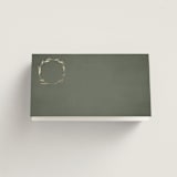 "Minimal Circle" - Place Cards in Moss by Kelly Schmidt - Blank front