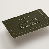 "refined" - Place Cards in Deep Olive by Nicole Walsh - Detail
