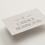 "Floral Type Arch" - Place Cards in Linen by Baumbirdy - Detail