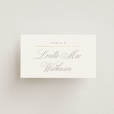 "Romantic Wreath" - Place Cards in Chantilly by Wildfield Paper Co - Front with Free Guest Printing