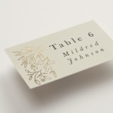 "Foil Botanical Frame" - Place Cards in Taupe by Hannah Williams - Detail