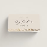 "Floral Border" - Place Cards in Champagne by Leah Bisch - Folded with Free Guest Printing