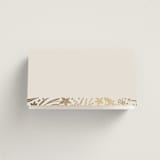 "Floral Border" - Place Cards in Champagne by Leah Bisch - Blank front