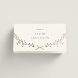 "Delicate Vine" - Place Cards in Alabaster by Susan Moyal - Folded with Free Guest Printing