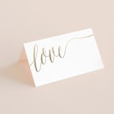 "A Sparkly Love" - Place Cards in Gold by Erin Deegan - Blank front