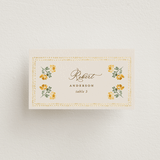 "Tuileries" - Place Cards in Golden by Claudia Orengo - Front with Free Guest Printing