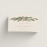 "Winter Garland" - Place Cards in Latte by Leah Bisch - Folded with Free Guest Printing