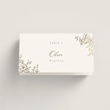 "floral crest" - Place Cards in Champagne by Cass Loh - Folded with Free Guest Printing