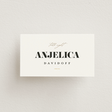 "Golden Stamp" - Place Cards in Snow by FRANI - Front with Free Guest Printing
