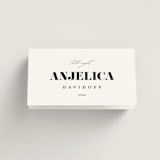"Golden Stamp" - Place Cards in Snow by FRANI - Folded with Free Guest Printing