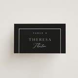 "Elegant Station" - Place Cards in Noir by Stacey Meacham - Front with Free Guest Printing
