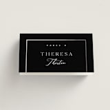 "Elegant Station" - Place Cards in Noir by Stacey Meacham - Folded with Free Guest Printing
