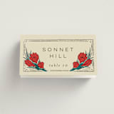 "Deco Spring Florals" - Place Cards in Birch by Shiny Penny Studio - Folded with Free Guest Printing