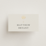 "Simple Seashell" - Place Cards in Sand by Hannah Bowman - Front with Free Guest Printing