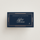 "Opulent Border" - Place Cards in Navy by Hooray Creative - Front with Free Guest Printing