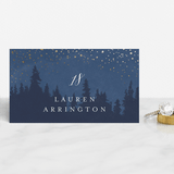 "Aspen" - Place Cards in Midnight by Kristie Kern - Front with Free Guest Printing