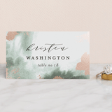 "Fancy Marble" - Place Cards in Moss by Phrosné Barwood - Front with Free Guest Printing