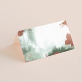 "Fancy Marble" - Place Cards in Moss by Phrosné Barwood - Blank front