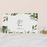 "Vines of Green" - Place Cards in Fern by Susan Moyal - Front with Free Guest Printing