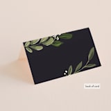 "Greenery Crown" - Place Cards in Navy by Susan Moyal - Folded Back of Card