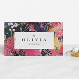 "Blooming Beauty" - Place Cards in Tan by Lori Wemple - Front with Free Guest Printing