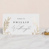 "laurel monogram" - Place Cards in Cotton by Stacey Meacham - Front with Free Guest Printing