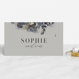 "Enchanted Blooms" - Place Cards in Midnight by Lori Wemple - Front with Free Guest Printing