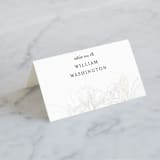 "Sketched Bouquet" - Gloss-Press® Place Cards in Ivory by Phrosné Barwood - Folded with Free Guest Printing