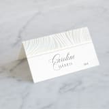 "Lined" - Gloss-Press® Place Cards in Cloud by Erin Deegan - Folded with Free Guest Printing