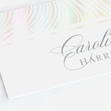 "Lined" - Gloss-Press® Place Cards in Cloud by Erin Deegan - Detail