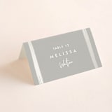 "Brushy frame" - Gloss-Press® Place Cards in Opal by Stacey Meacham - Folded with Free Guest Printing