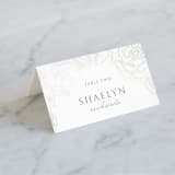 "Au Jardin" - Gloss-Press® Place Cards in Opal by Rochelle Renee - Folded with Free Guest Printing