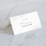 "Palm Vibes" - Gloss-Press® Place Cards in Porcelain by Pixel and Hank - Folded with Free Guest Printing