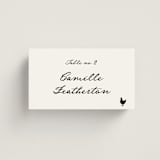 "the classic" - Place Cards - Chicken in Onyx by Benita Crandall - Front with Free Guest Printing