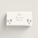 "Bon Vivant" - Place Cards - Chicken in Charcoal by Ani Somi - Folded with Free Guest Printing