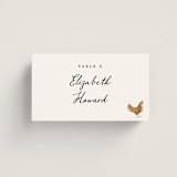 "Let's Eat" - Place Cards - Chicken in Pearl by Petra Kern - Front with Free Guest Printing