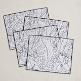 "Fallen Leaves" - Placemats in Silk by Catilustre - Placemats, Set of 4