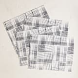 "Sketchy Plaid" - Placemats in Pencil by Katie Wahn - Placemats, Set of 4
