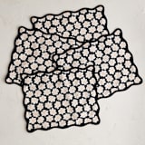 "Daisies" - Placemats in Midnight by Jennifer Holbrook - Placemats, Set of 4