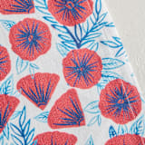 "Painted Poppies" - Placemats in Poppy by Katharine Watson - Detail