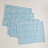 "Watercolor Gingham" - Placemats in Sky by Tessa Blackham - Placemats, Set of 4