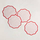 "Painted Ric Rac" - Placemats in Candy Cane by Rochelle Renee - Placemats, Set of 4