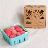 "Pink Strawberry Birthday Beeswax Candles" - Party Candles in pink by Happy Organics
