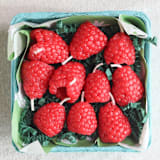 "Raspberry Beeswax Birthday Candles" - Party Candles in red by Happy Organics