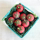 "Red Cherry Tomato Beeswax Birthday Candles" - Party Candles in red by Happy Organics