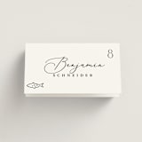 "Chic Script" - Place Cards - Fish in Ink by Hooray Creative - Folded with Free Guest Printing